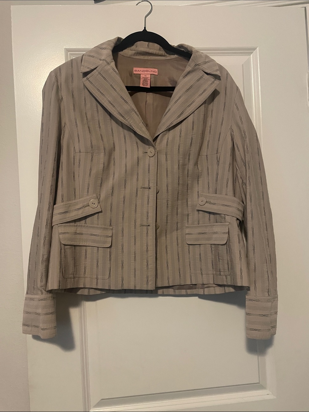 Bandolino Women's Light Beige Striped Blazer